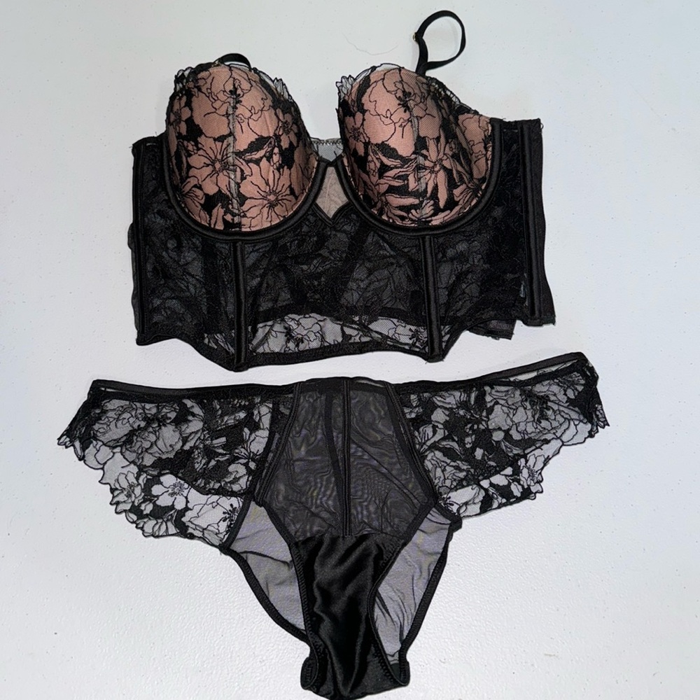 Victoria’s Secret two piece lingerie set.Black lace